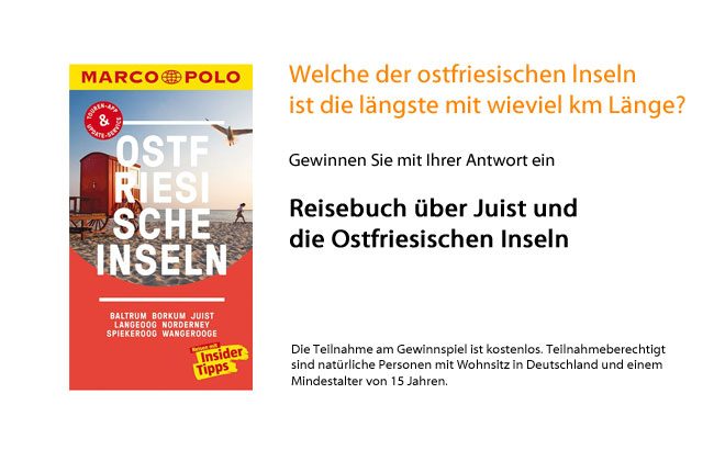 Reisebuch über Juist und die Ostfriesischen Inseln gewinnen